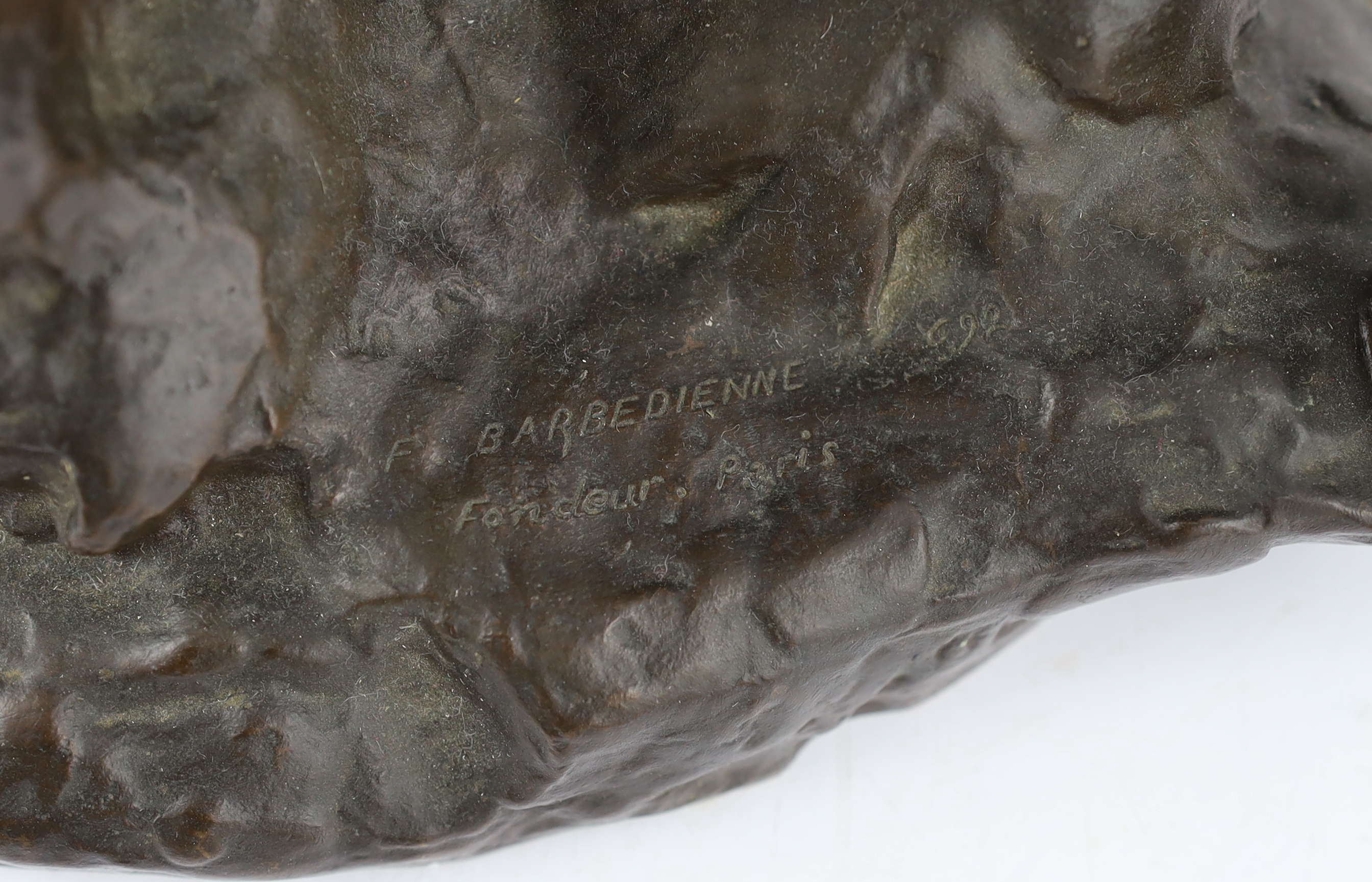 Antonin Mercié (French, 1845-1916), a bronze group L'Alsacienne des Tuileries - 'Quand même', 31cm wide, 62cm high